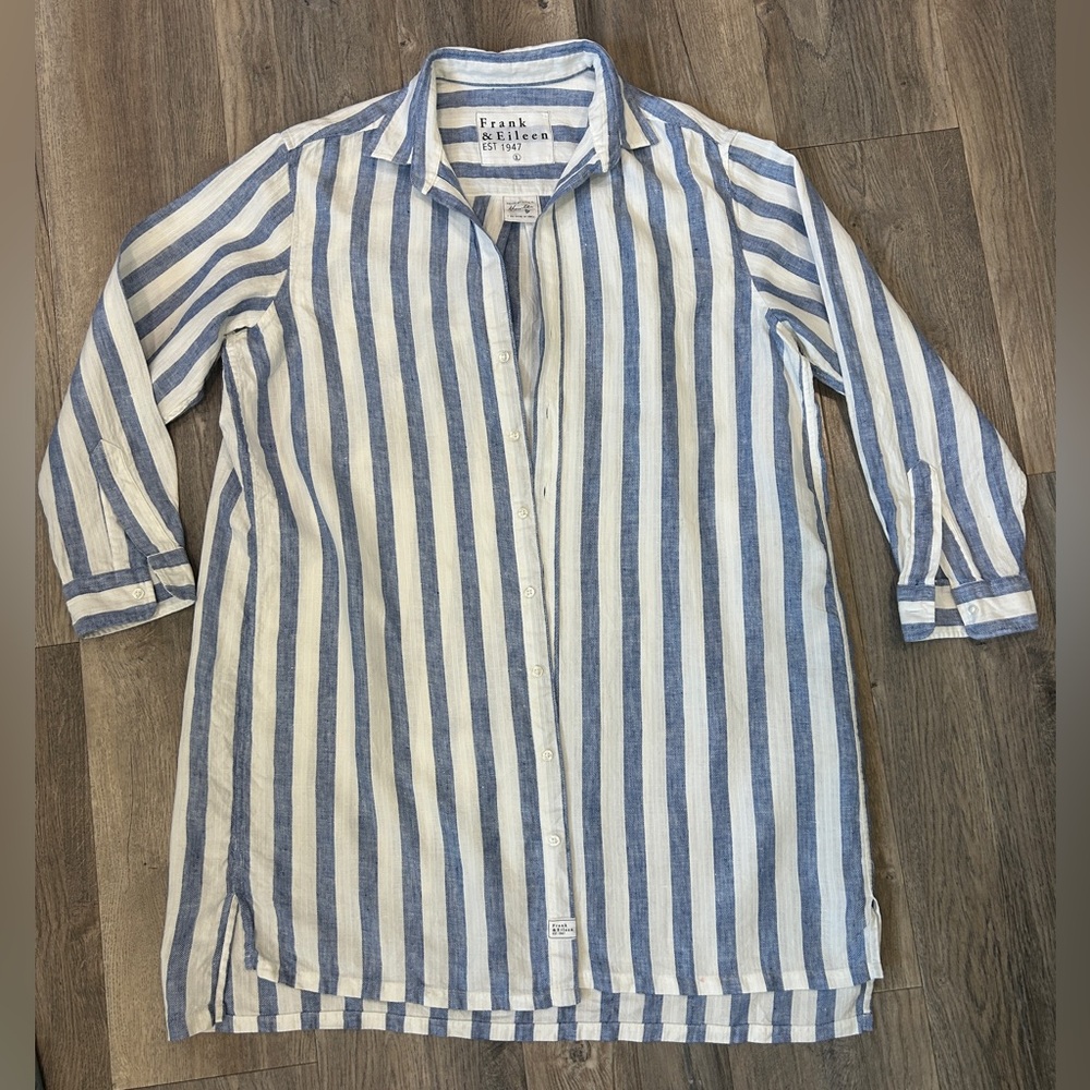 Frank & Eileen The Hunter Striped Shirtdress Large